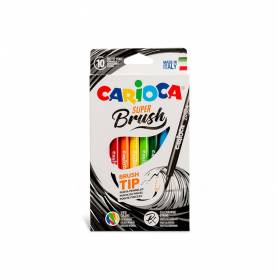 Rotulador carioca super brush caja de 10 unidades colores surtidos