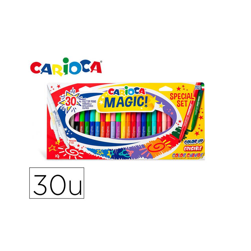 Rotulador carioca magic markers special set caja 30 unidades colores surtidos