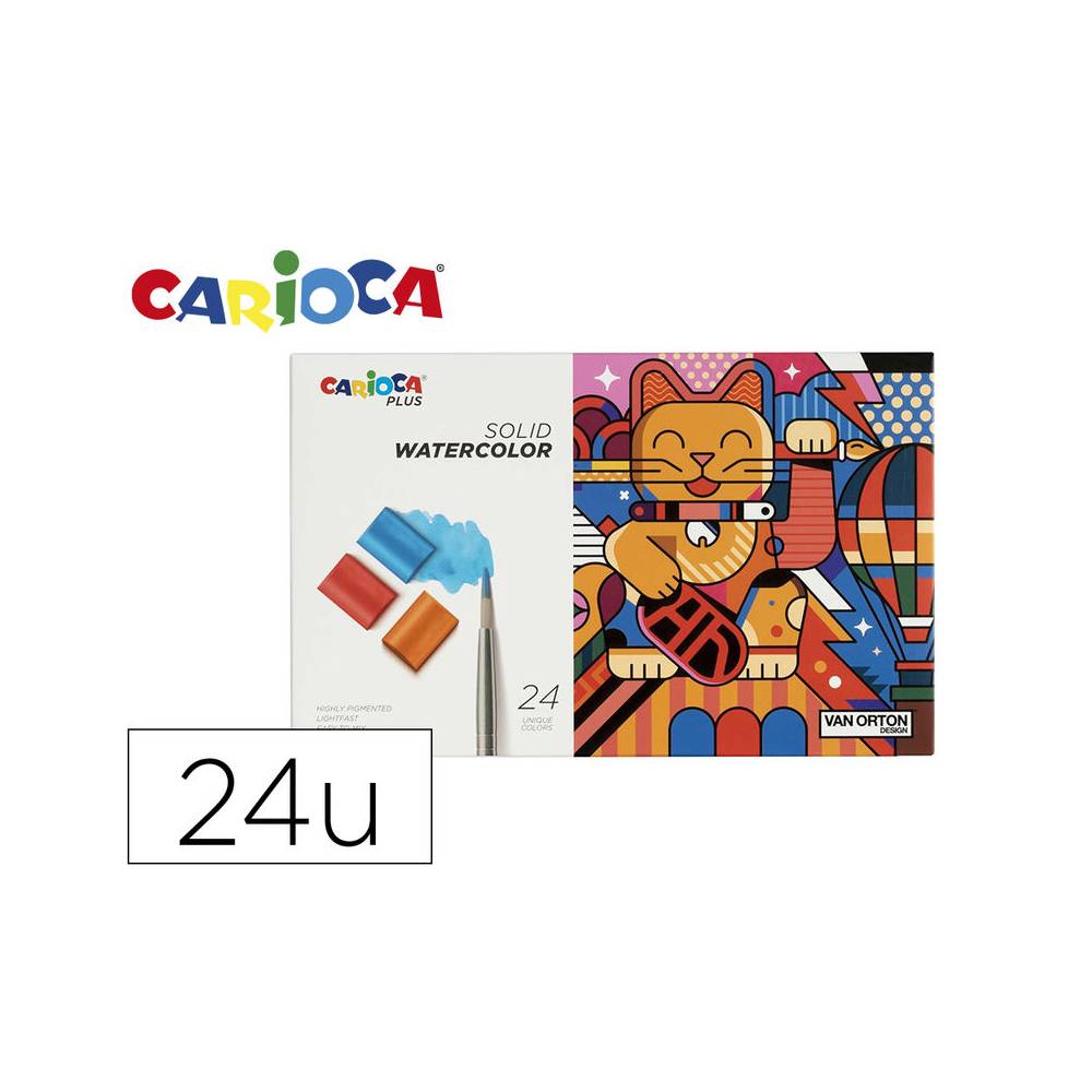 Acuarela carioca plus caja de 24 unidades colores surtidos