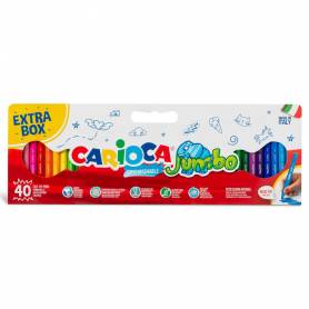 Rotulador carioca jumbo punta gruesa caja de 40 unidades colores surtidos