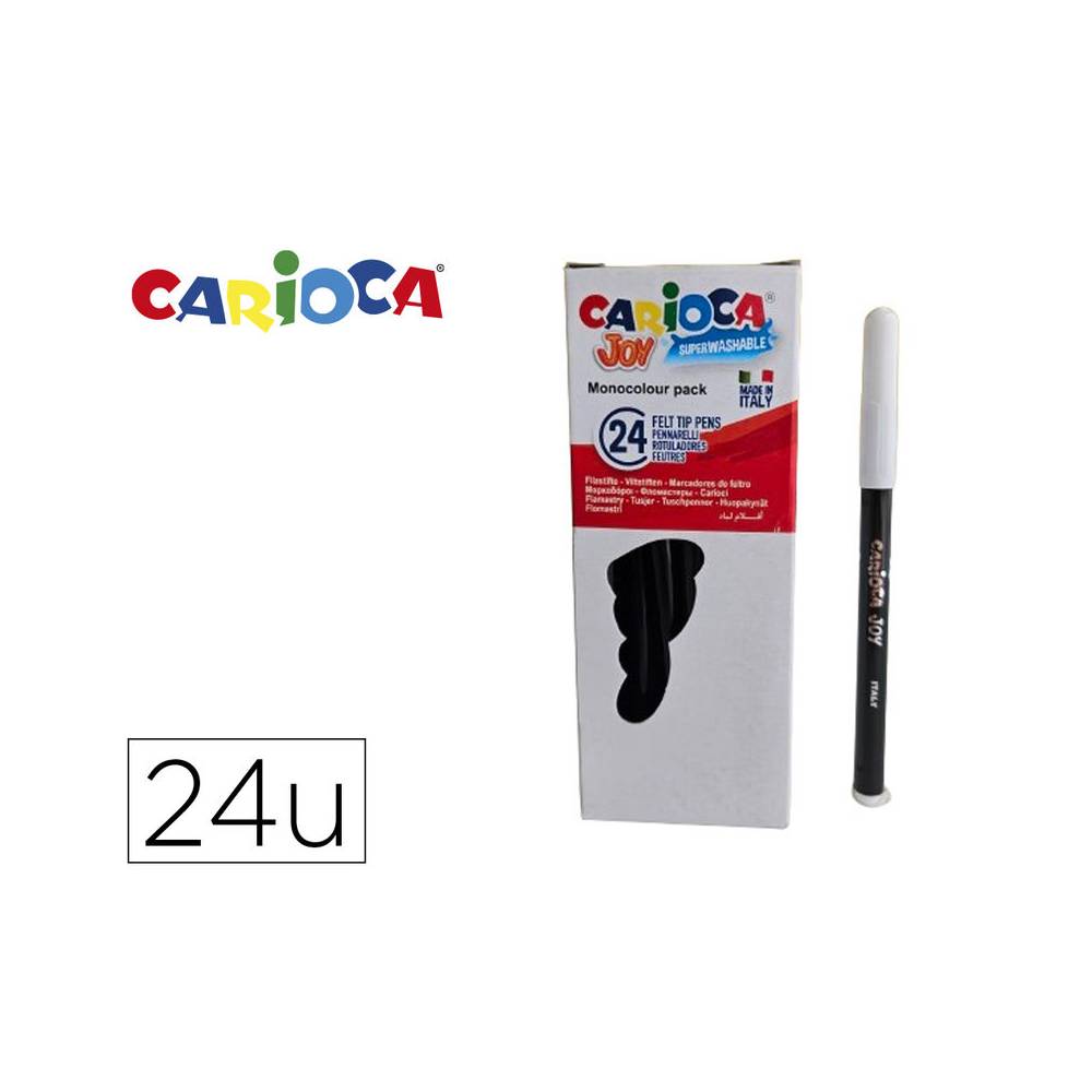 Rotulador carioca joy monocolor negro caja de 24 unidades