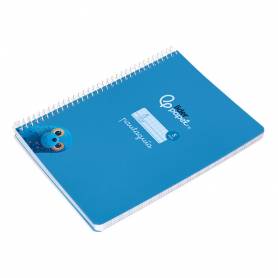 Cuaderno espiral liderpapel di n a5 pautaguia tapa blanda 40h 75 gr cuadro pautado 5mm color azul - BC119