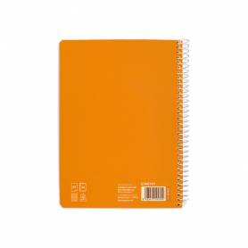 Cuaderno espiral liderpapel di n a5 pautaguia tapa blanda 40h 75 gr cuadro pautado 5mm color naranja - BC121