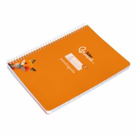 Cuaderno espiral liderpapel di n a5 pautaguia tapa blanda 40h 75 gr cuadro pautado 5mm color naranja - BC121