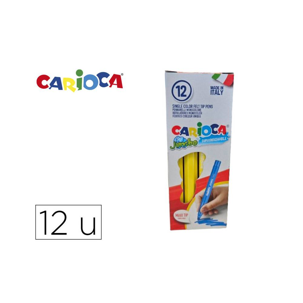 Rotulador carioca jumbo amarillo punta gruesa caja de 12 unidades - 40130 05