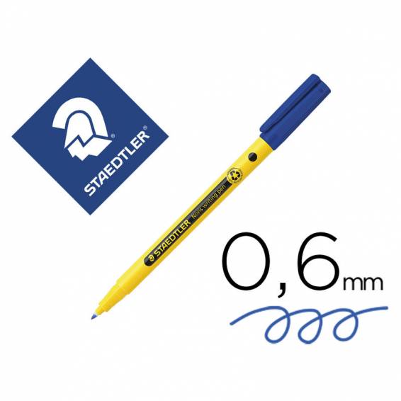 Rotulador staedtler noris writing pen 307 tinta base de agua punta fina trazo 0,6 mm azul - 307-3