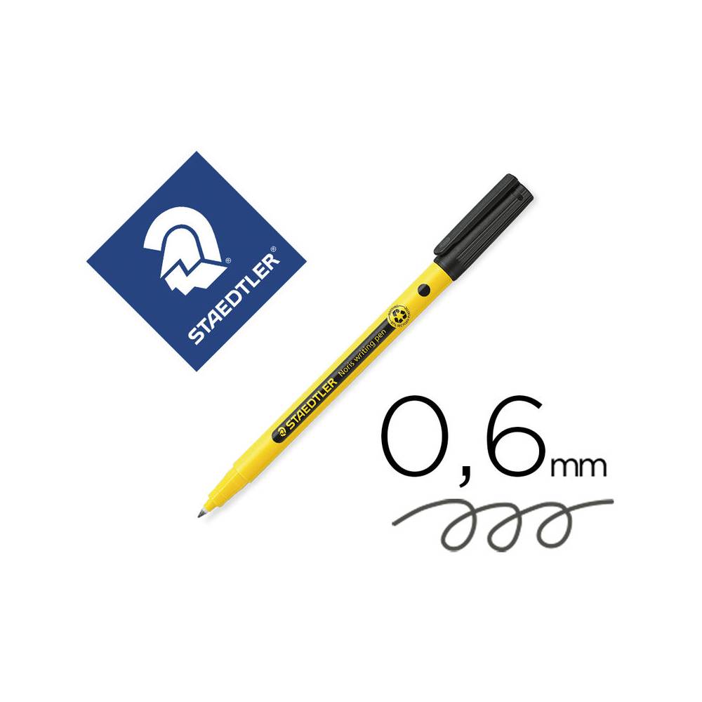 Rotulador staedtler noris writing pen 307 tinta base de agua punta fina trazo 0,6 mm negro - 307-9