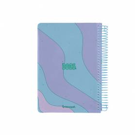 Agenda espiral liderpapel zant e a5 2025 día página color azul papel 70 gr - 