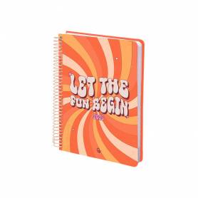 Agenda espiral liderpapel zant e a5 2025 día página color naranja papel 70 gr - 