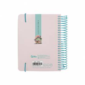 Agenda espiral liderpapel sant orini a6 2025 día página atardecer rosa papel 60 gr - 