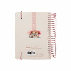 Agenda espiral liderpapel sant orini a6 2025 día página cherry blossoms papel 60 gr - 