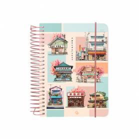 Agenda espiral liderpapel sant orini a6 2025 dp & ws mosaico papel 60 gr - 