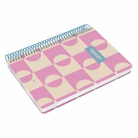 Agenda espiral liderpapel clas sic a4 2025 día página color rosa papel 70 gr - 