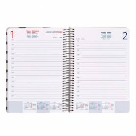 Agenda espiral liderpapel clas sic a4 2025 día página blanco y negro 1 papel 70 gr - 