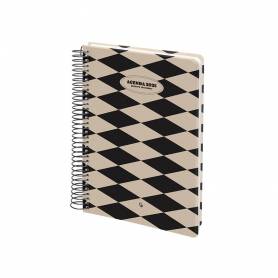 Agenda espiral liderpapel clas sic a4 2025 día página blanco y negro 1 papel 70 gr - 