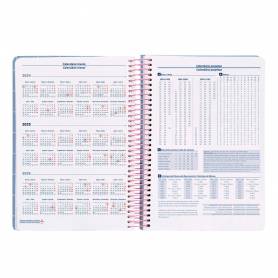 Agenda espiral liderpapel clas sic a5 2025 día página light color azul papel 70 gr - 