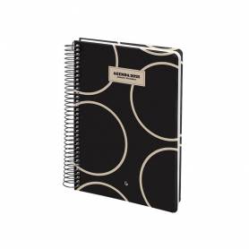 Agenda espiral liderpapel clas sic a5 2025 semana vista blanco y negro 2 papel 70 gr - 