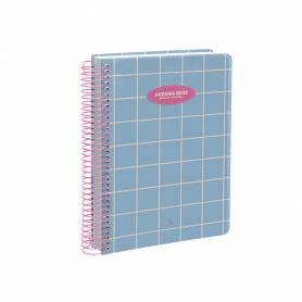 Agenda espiral liderpapel clas sic a6 2025 día página color azul claro papel 70 gr - 