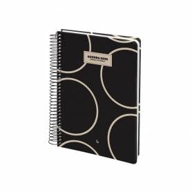 Agenda espiral liderpapel clas sic a6 2025 día página blanco y negro 2 papel 70 gr - 