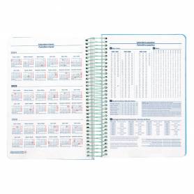 Agenda espiral liderpapel peri ssa a4 2025 día página color azul papel 80 gr - 