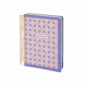 Agenda espiral liderpapel peri ssa a4 2025 día página color morado papel 80 gr - 