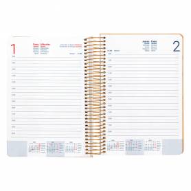 Agenda espiral liderpapel peri ssa a5 2025 día página color naranja papel 80 gr - 