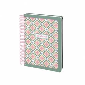 Agenda espiral liderpapel peri ssa a5 2025 día página color verde papel 80 gr - 