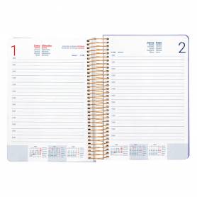 Agenda espiral liderpapel peri ssa a5 2025 día página color morado papel 80 gr - 