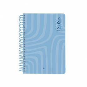 Agenda espiral liderpapel syro s a5 2025 día página color azul papel 60 gr - 