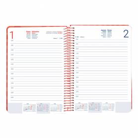 Agenda espiral liderpapel syro s a5 2025 día página color rojo papel 60 gr - 