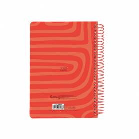 Agenda espiral liderpapel syro s a5 2025 día página color rojo papel 60 gr - 