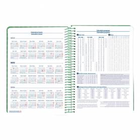 Agenda espiral liderpapel syro s a5 2025 día página color verde papel 60 gr - 