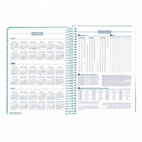 Agenda espiral liderpapel syro s a5 2025 día página color turquesa papel 60 gr - 