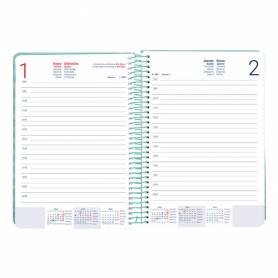 Agenda espiral liderpapel syro s a5 2025 día página color turquesa papel 60 gr - 