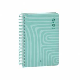 Agenda espiral liderpapel syro s a5 2025 día página color turquesa papel 60 gr - 