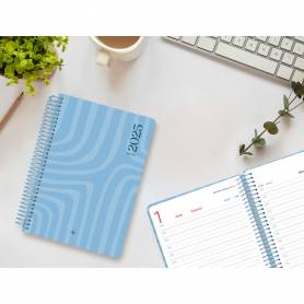 Agenda espiral liderpapel syro s a5 2025 día página color azul papel 60 gr catalan - 