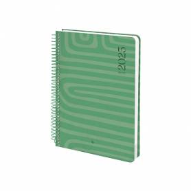 Agenda espiral liderpapel syro s a5 2025 día página color verde papel 60 gr catalan - 