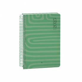 Agenda espiral liderpapel syro s a5 2025 día página color verde papel 60 gr catalan - 