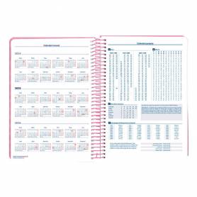 Agenda espiral liderpapel syro s a5 2025 día página color rosa papel 60 gr catalan - 