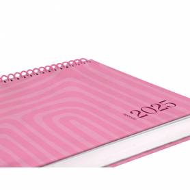 Agenda espiral liderpapel syro s a5 2025 día página color rosa papel 60 gr catalan - 