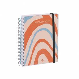 Agenda encuadernada liderpapel tinos a6 2025 dia pagina pe rsonalizable papel 70 gr - 