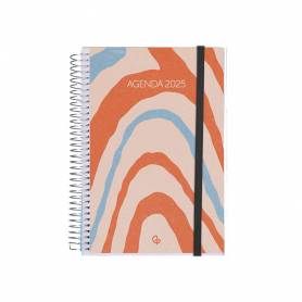 Agenda encuadernada liderpapel tinos a6 2025 semana vista personalizable papel 70 gr - 