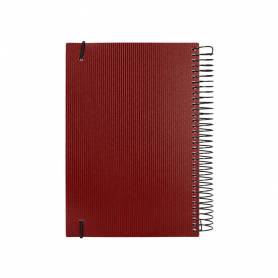 Agenda encuadernada liderpapel olbia a5 2025 día página color rojo papel 60 gr - 