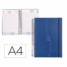 Agenda encuadernada liderpapel olbia a4 2025 día página color azul papel 60 gr - 