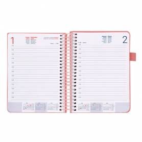 Agenda encuadernada liderpapel neon a5 2025 día página color rosa papel 70 gr - 