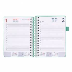 Agenda encuadernada liderpapel neon a5 2025 día página color verde papel 70 gr - 