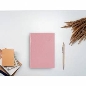 Agenda encuadernada liderpapel corfu a5 2025 día página color rosa nude papel 60 gr - 