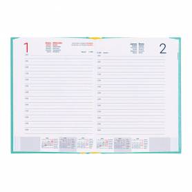 Agenda encuadernada liderpapel corfu a5 2025 dia pagina c olor verde menta papel 60 gr - 