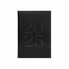 Agenda encuadernada liderpapel creta a5 2025 semana vista negro papel 70 gr - 