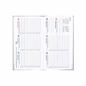 Agenda encuadernada liderpapel creta 80 x 150 2025 semana vista azul papel 70 gr - 